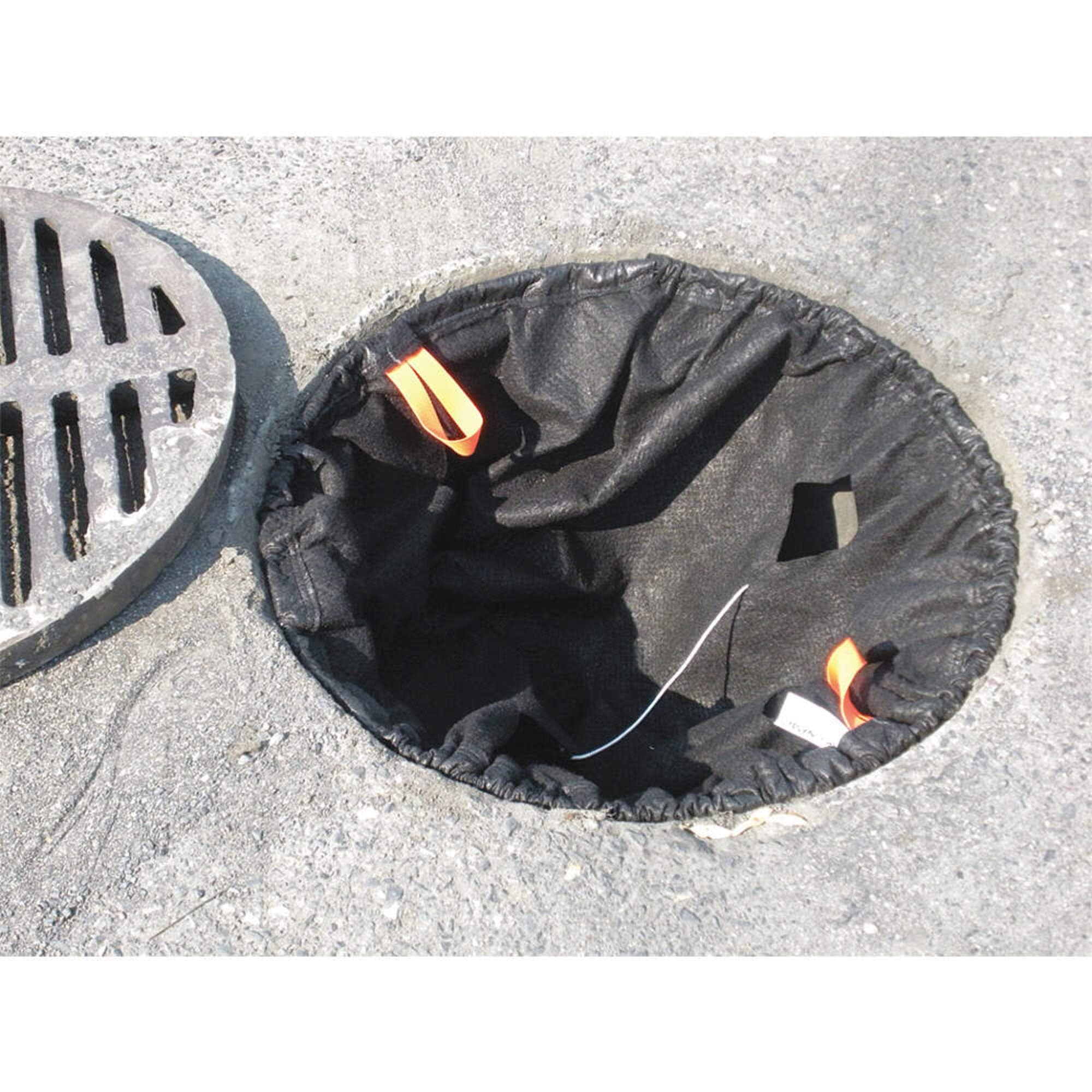 StormNest Eagle T8701 Catch Basin Insert, Sediment, Round, Adjustable, 24" - 26", Black
