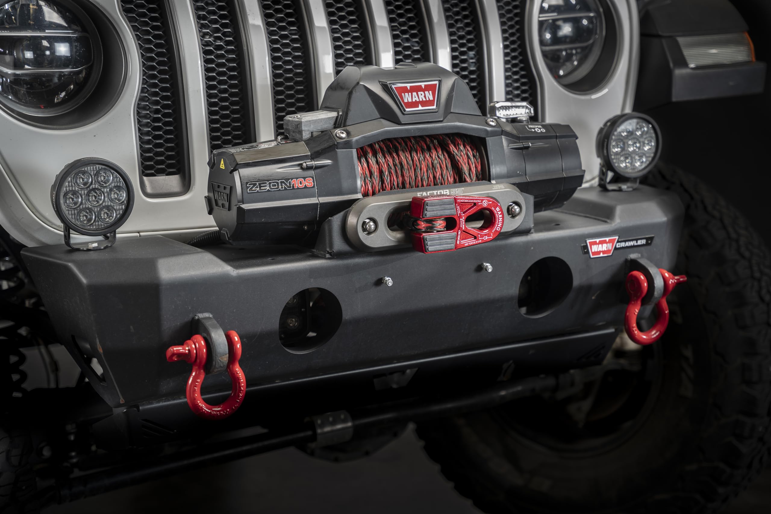 Flatlink E Factor 55 Closed Winch System, Compatible with All Roller Fairlead License Plate Brackets - Red