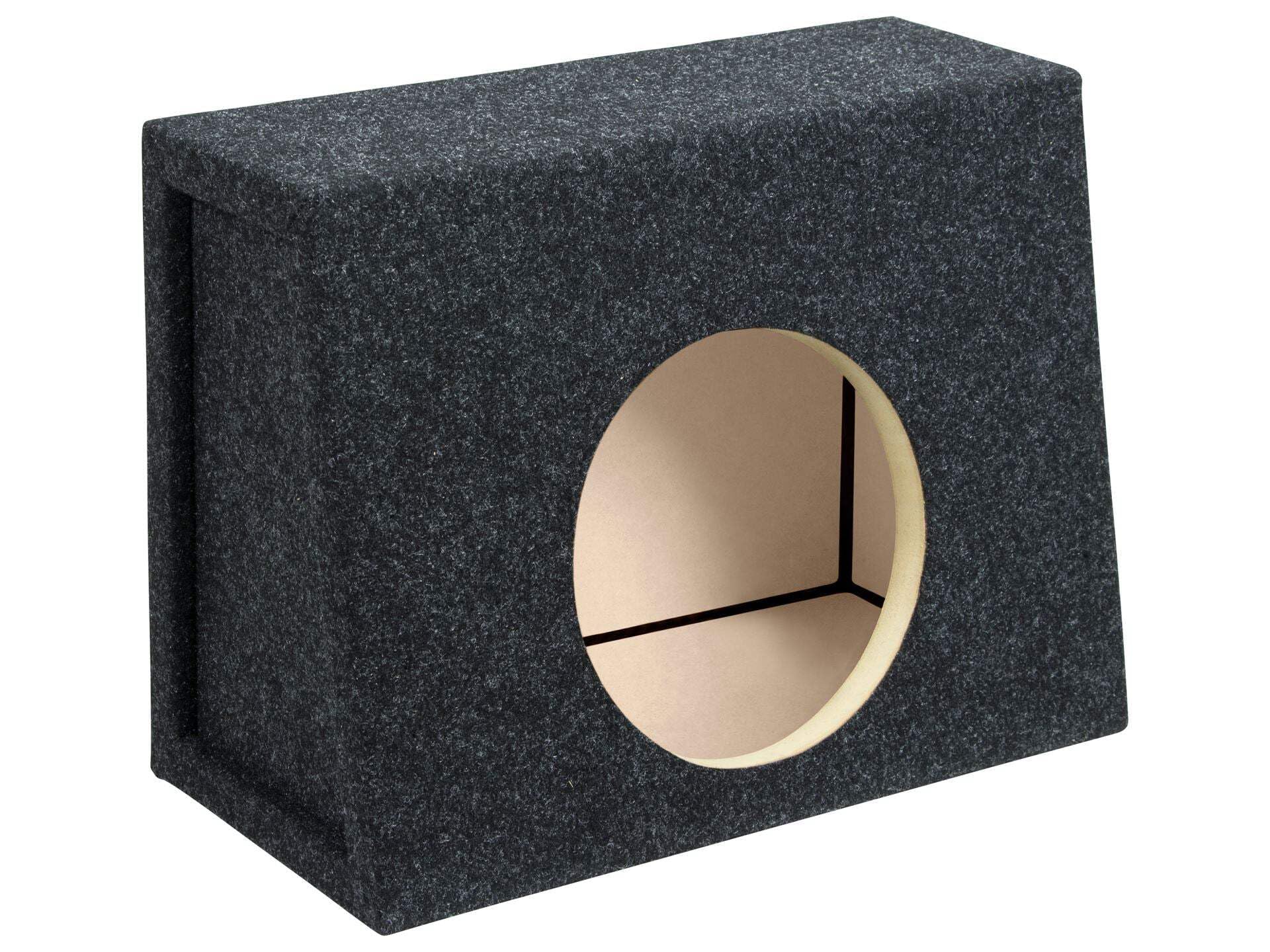Atrend 8 inch Carpeted Single Truck Sealed Enclosure Car Subwoofer Speaker Box - Improves Audio Quality, Sound and Bass - High Grade MDF Construction with Nickel Finish Speaker Terminal - Black