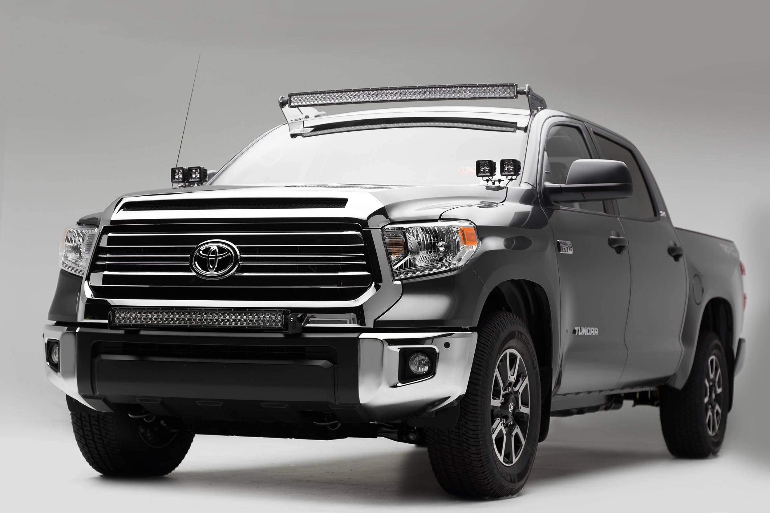 ZROADZ LED Front Roof Mounting Bracket - Compatible w/ 2007-2021 ALL Toyota Tundra - to Mount (1) 50 Inch ZROADZ or similar style Curved Light Bar (Not Included) - PN #Z339641