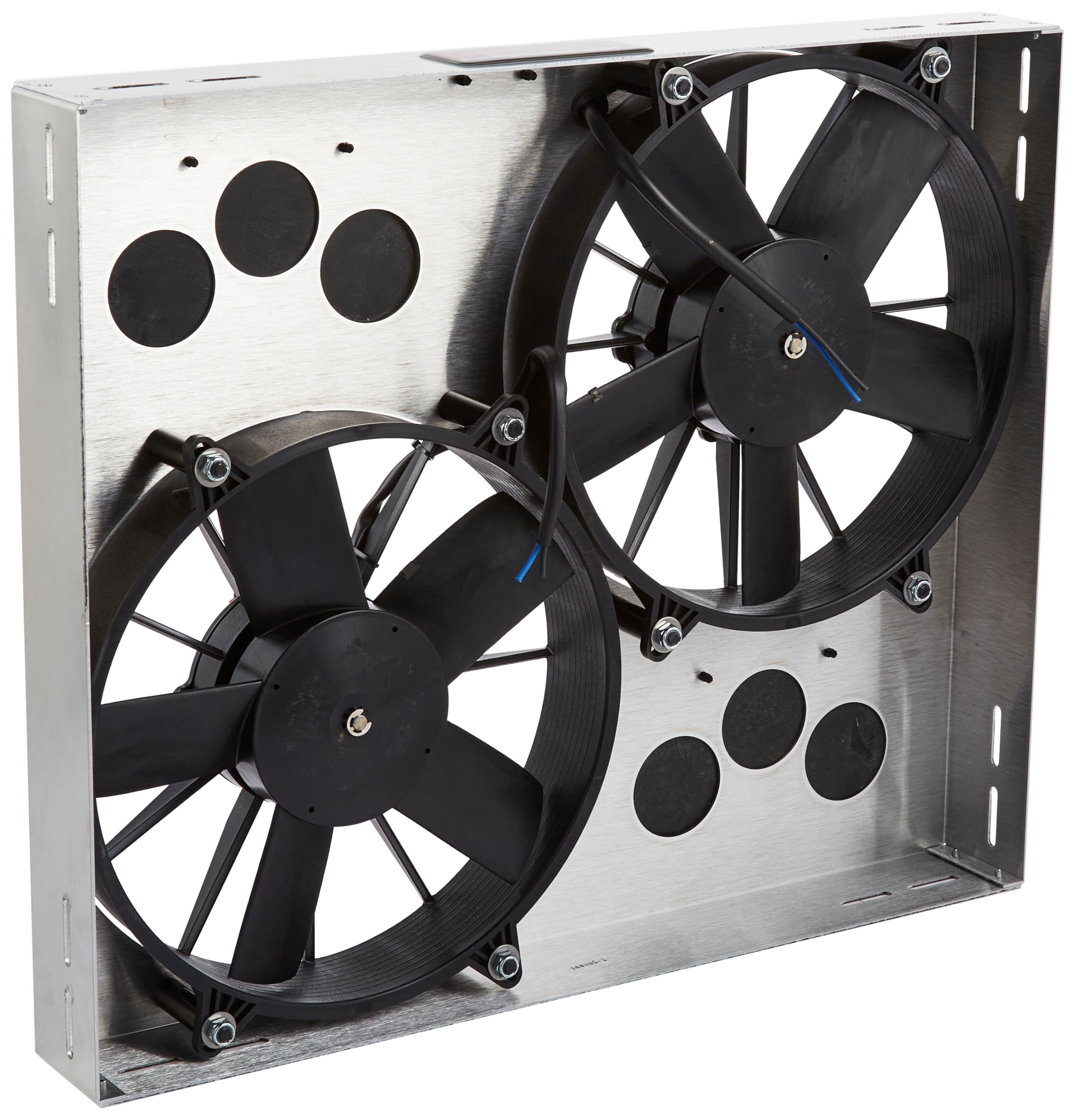 High Output Derale Performance 16830 Gray/Black Dual Radiator Fan