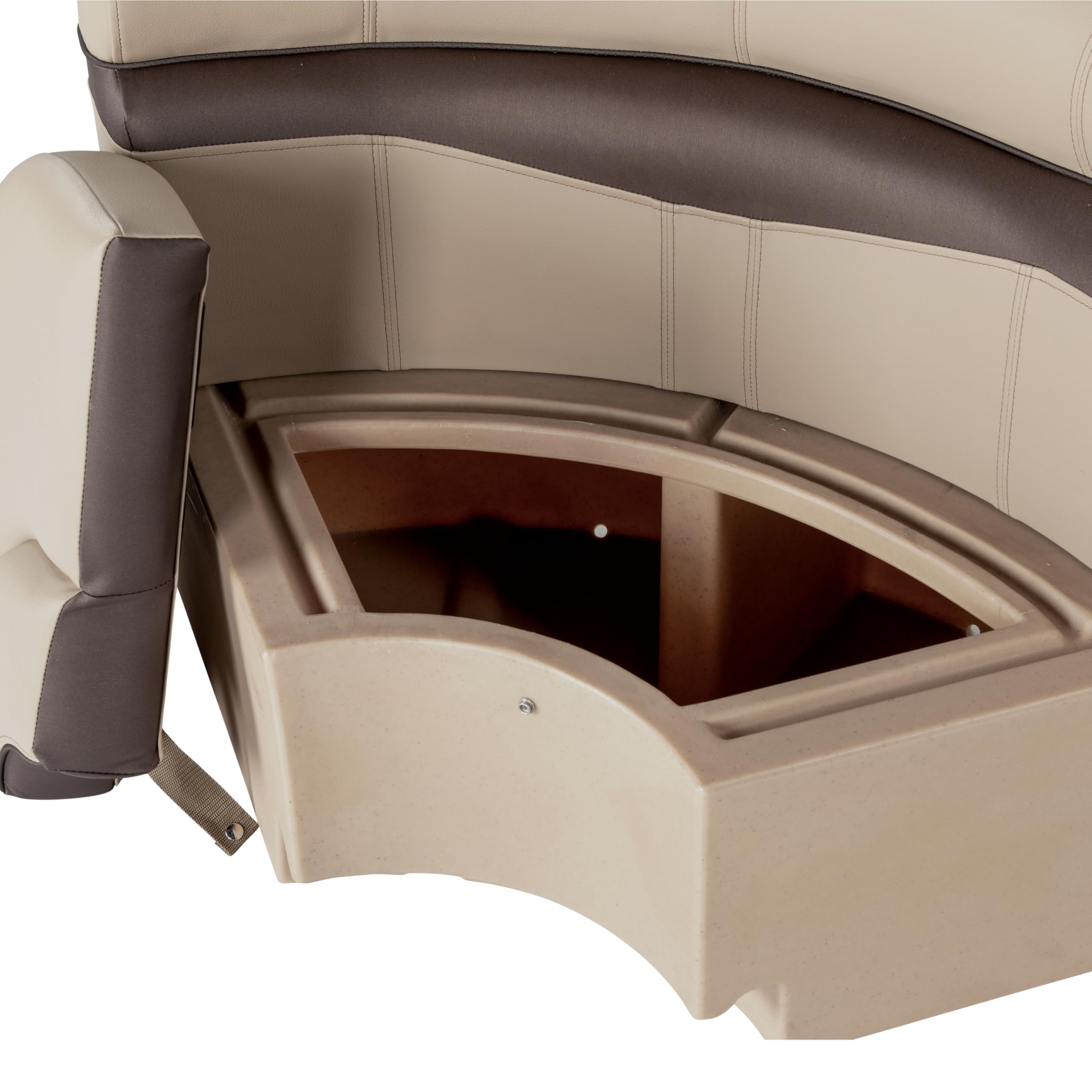Lippert 32" Square Rockport Series Pontoon Corner Seat, Measures 32" L x 32" W x 30" H, Marine-Grade Vinyl, High-Density Foam, Easy Installation, Fits Most Pontoons, Sand – 20221094113