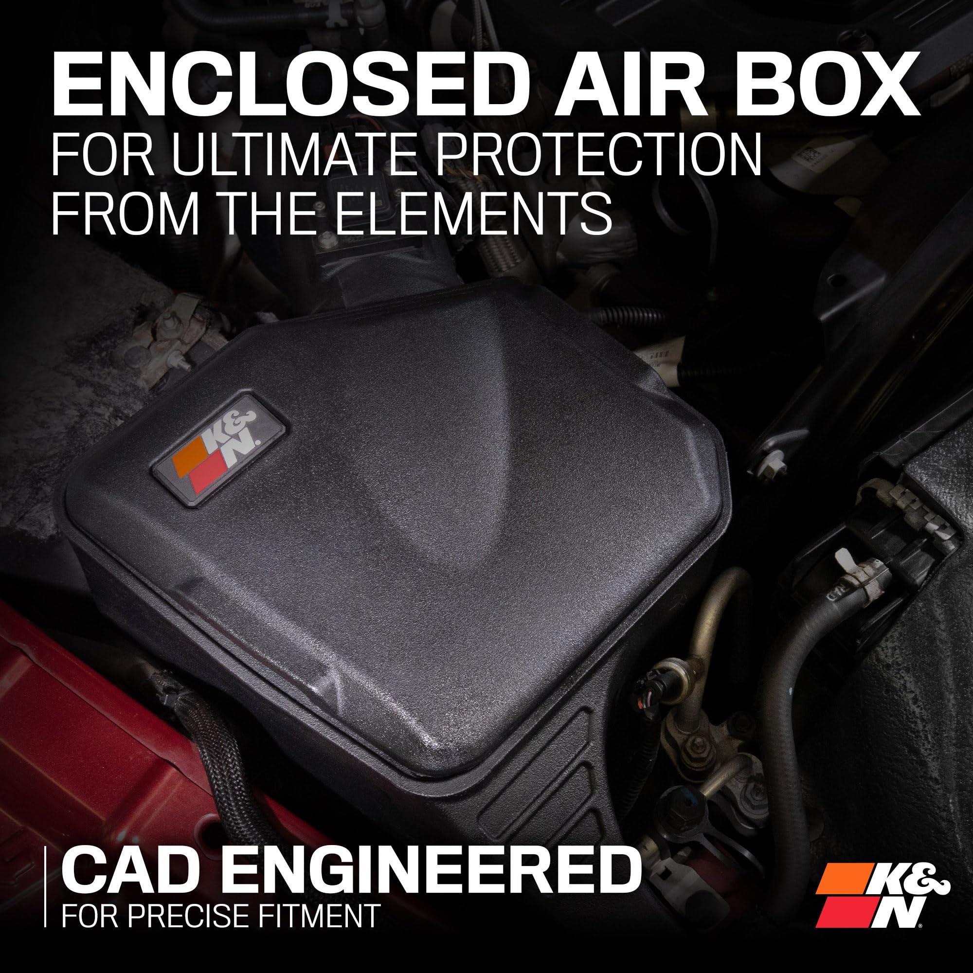 Cold Air Intake System K&N: High-Flow Air Filter, Increase Performance & Towing: Compatible with 2013-2018 RAM: 2500, 63-1592
