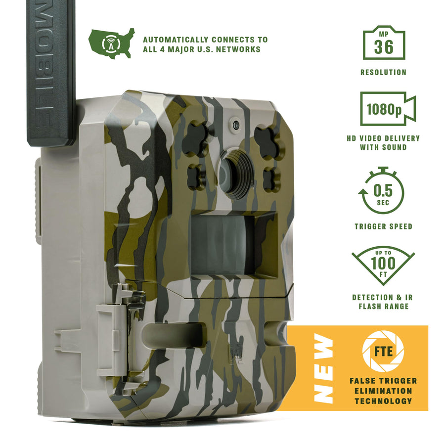 Moultrie Cellular Trail Camera Edge Pro - Auto Connect, Nationwide Coverage, False Trigger Elimination Tech,1080p Video with HD Audio, 100ft Detection Range