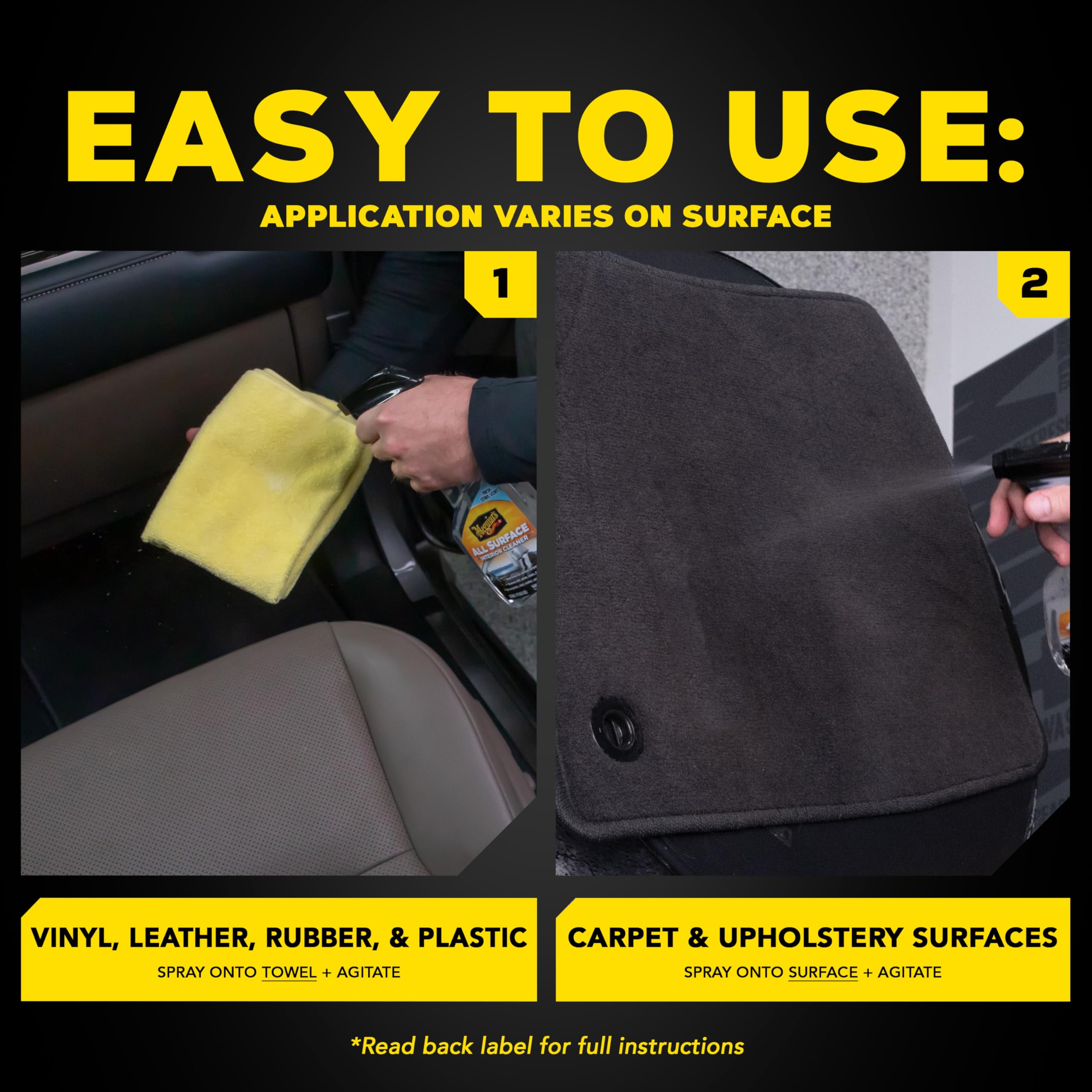 Meguiar's Interior Cleaner All Surface - All Purpose Interior Cleaner Quickly and Safely Cleans All Your Surfaces and Leaves Behind a Pleasant Scent, 16oz