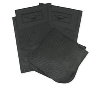 Scott Drake Floor Mats Black Rubber Featuring Official Ford Running Horse Logo, Compatible with 1964-1973 Ford Mustang, Model C5ZZ-6513086-BK