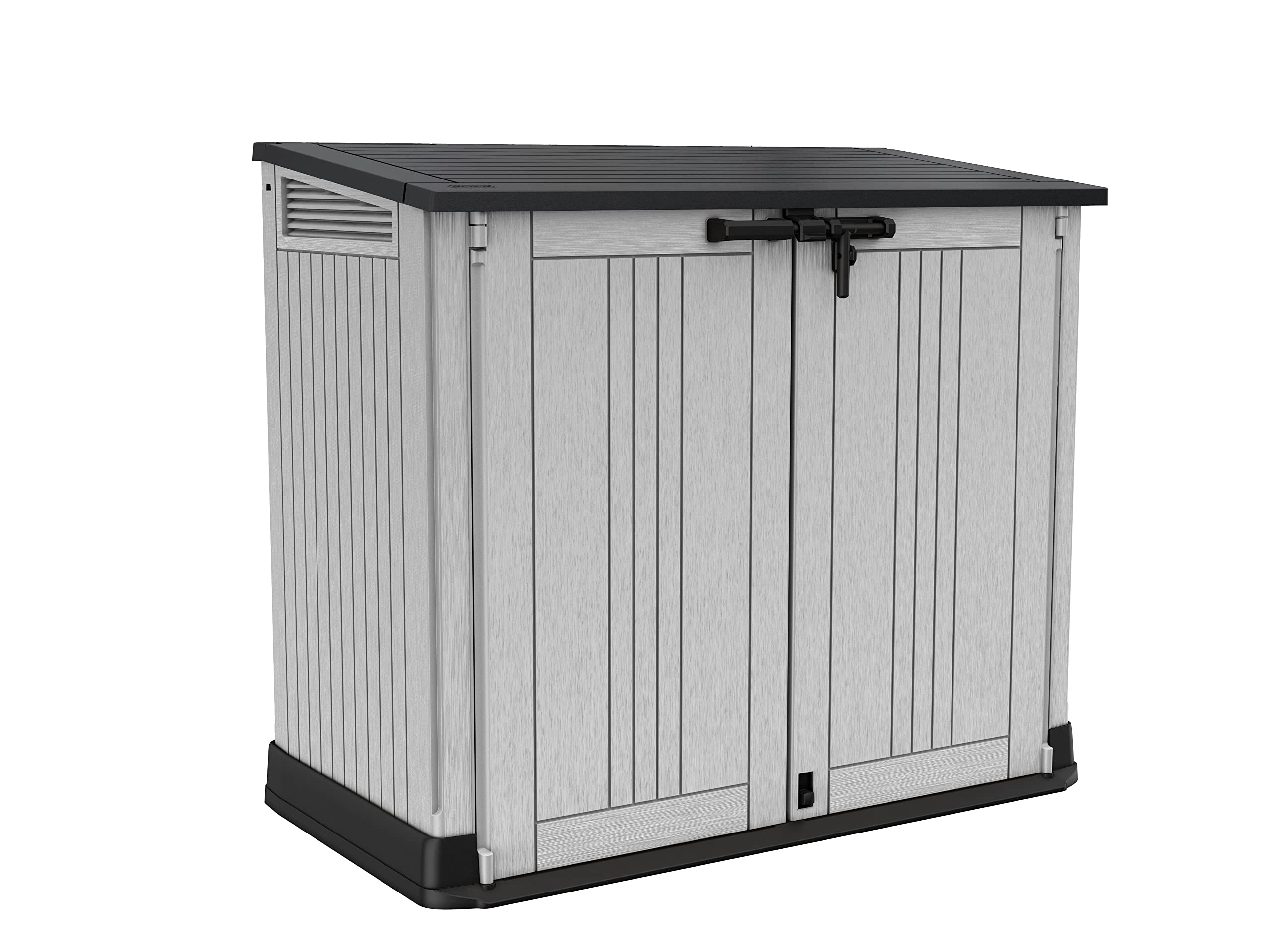 Keter 4.3 x 3.7 ft. Store-It-Out Prime Outdoor Resin Storage Shed with Easy Lift Hinges, Perfect for Yard Tools, Pool Toys and Garden Accessories, Grey