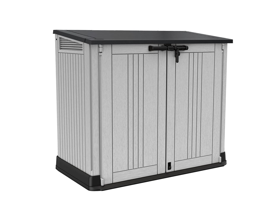 Keter 4.3 x 3.7 ft. Store-It-Out Prime Outdoor Resin Storage Shed with Easy Lift Hinges, Perfect for Yard Tools, Pool Toys and Garden Accessories, Grey