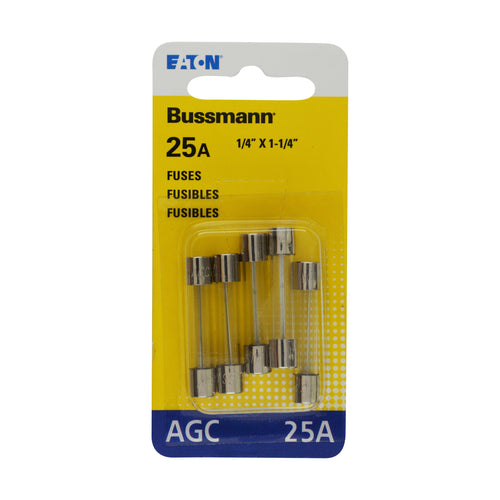 BP/AGC-25 Bussmann 25 Amp Fast Acting Glass Tube Fuse