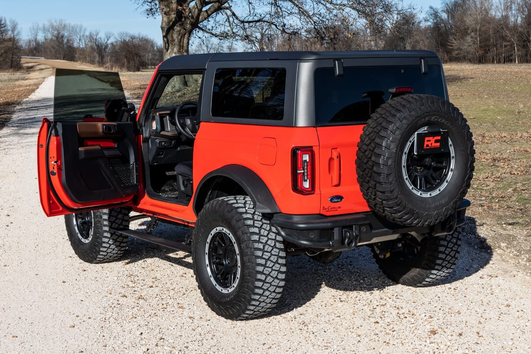Power Running Boards Rough Country with LED Step Lights for Ford Bronco, 2-Door (2021-2025) - Dual-Motor Electric Running Boards & Retractable Steps