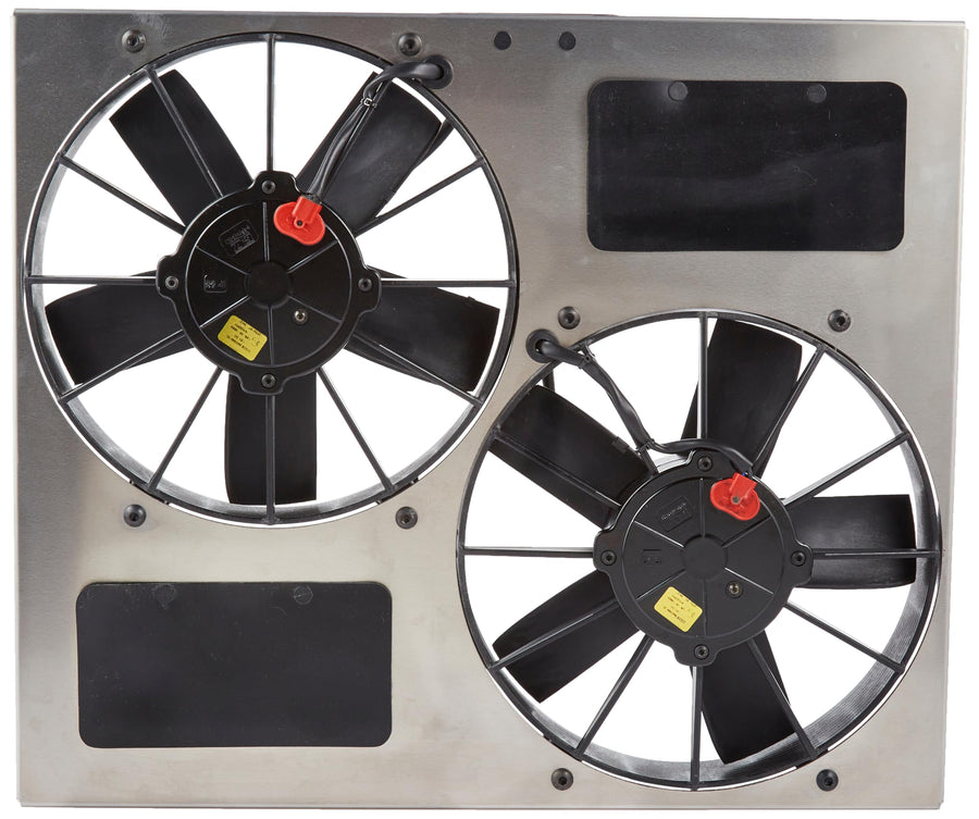 High Output Derale Performance 16830 Gray/Black Dual Radiator Fan