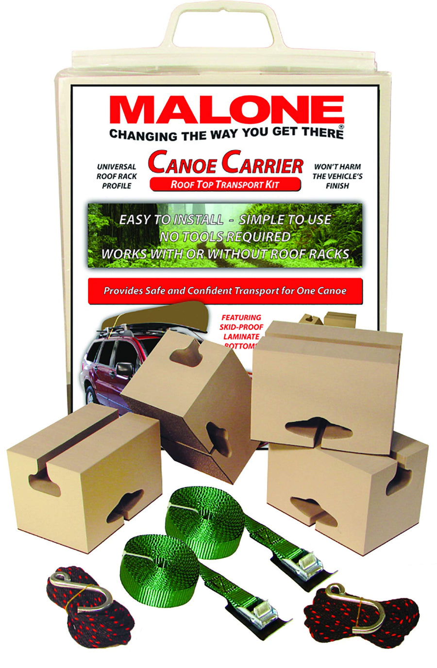 Universal Car Top Malone Standard Foam Block Canoe Carrier Kit