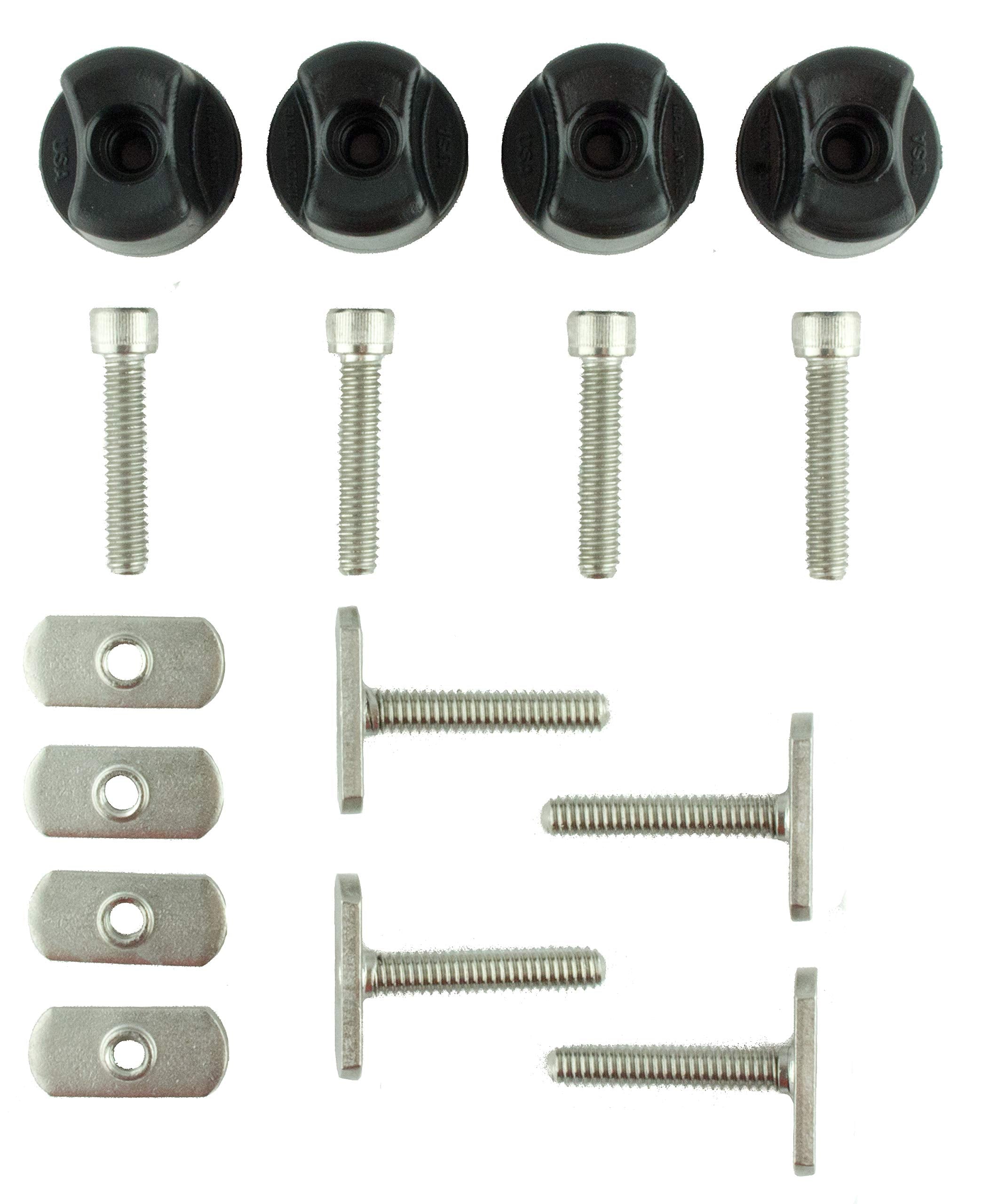 YakAttack Hardware Assortment Kit GearTrac – 1/4-20 Thread | Includes Convertible Knobs, MightyBolts, Track Nuts & Cap Screws | Compatible with Most Kayak Track Systems | Made in USA