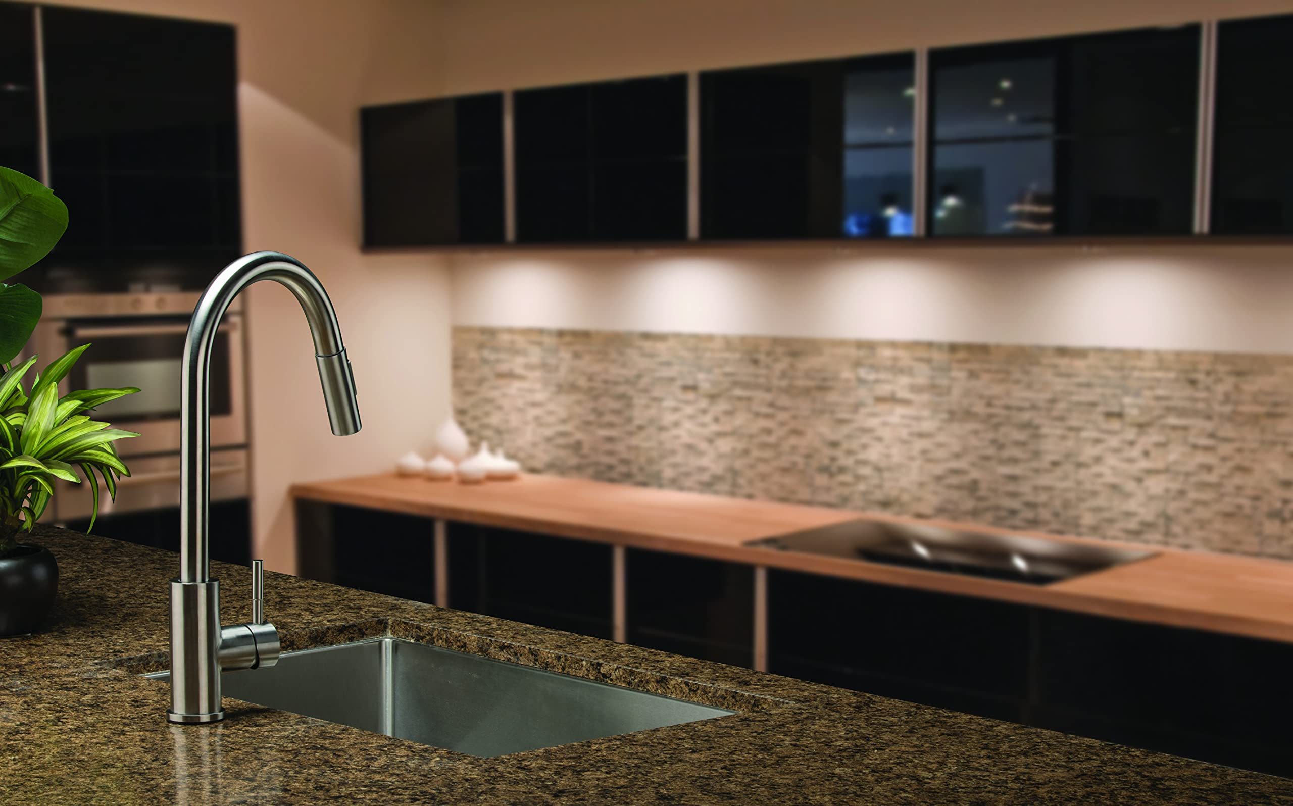 Lippert Components Bullet Pull-Down Kitchen Faucet with Flow Max Toggle Stream/Spray Options, 304-Grade Stainless Steel Construction for Residential Homes or RV Kitchens - 719333