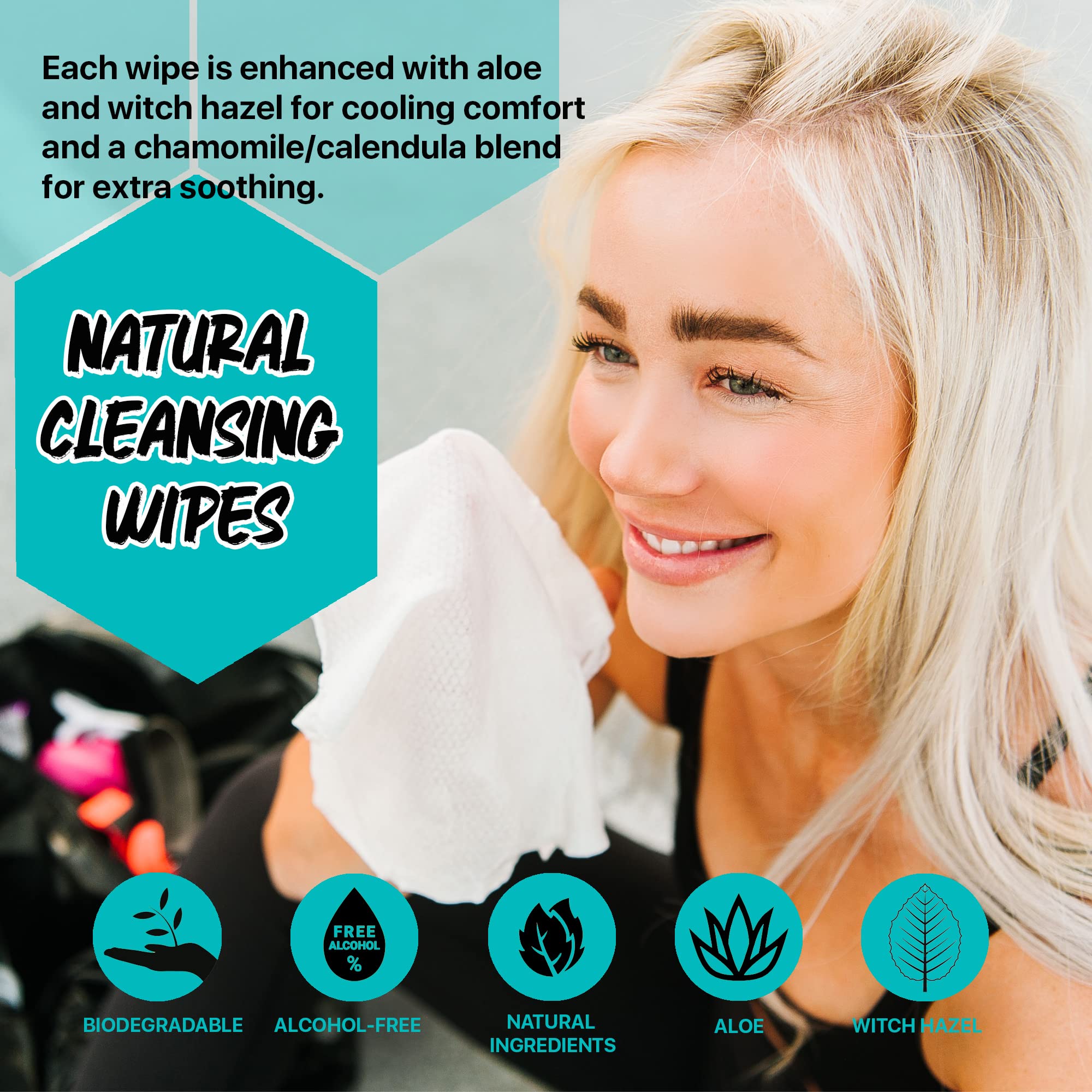 The Body Wipes Klean Freak - 12 count Individually Wrapped | Showerless Body Wipe for Women & Men | Sustainable Bodywipes for Gym, Travel, Camping | Peppermint