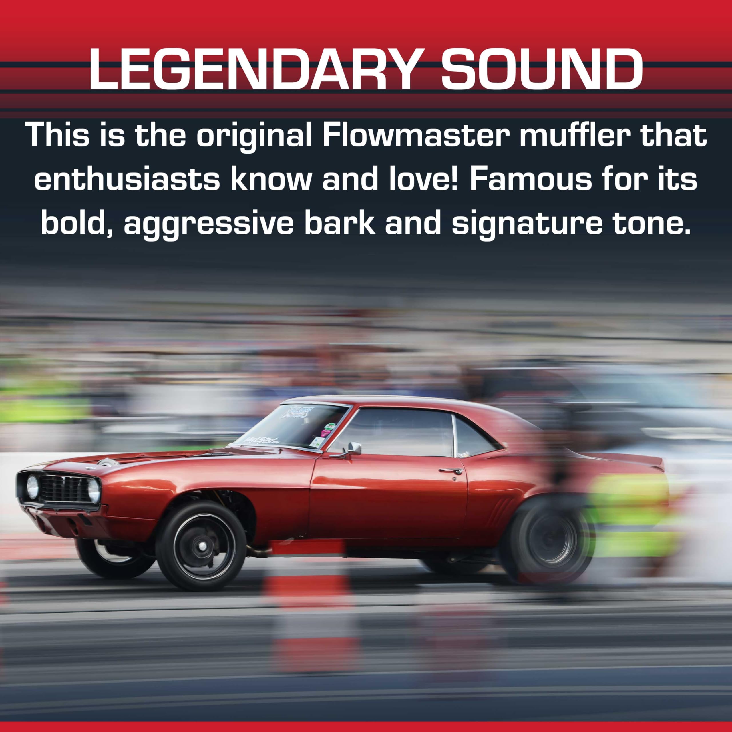 40 Series Flowmaster Original Chambered Muffler – 2.50” Offset In / 2.50” Offset Out – Aggressive Sound – 16-Gauge Aluminized Steel – For Muscle Cars, Street Rods, Trucks, SUVs & Strip Builds (42543)