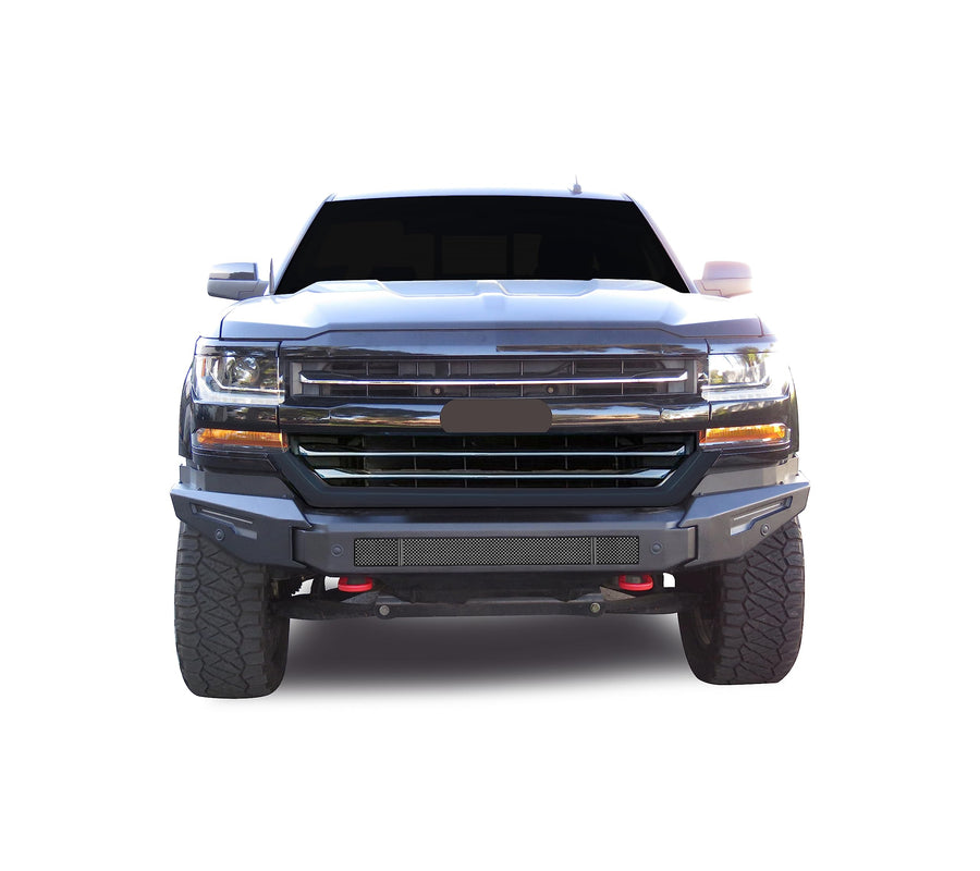 Heavy Duty Black Horse Armour II Modular Front Bumper Matte Black Compatible with 2016-2018 Chevrolet Silverado 1500|2019-2019 Chevrolet Silverado 1500 LD-AFB-SI17-BU
