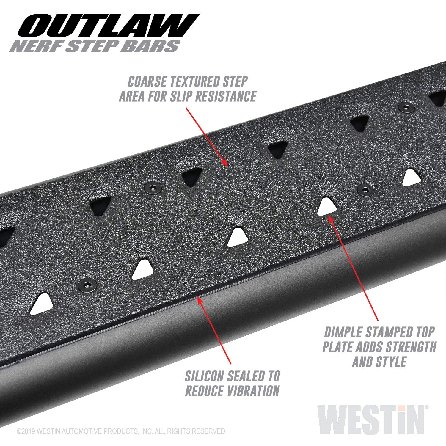 Outlaw Nerf Bars Westin 58-53715 fits 2014-2018 Silverado Sierra 1500 2019 Silverado LD Sierra 1500 Limited 2015-2019 Silverado Sierra 2500 3500 Double Cab Textured Black Pair