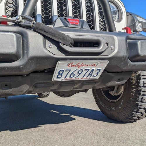 Front Steel Bumper License Plate Mount Grimm OffRoad for Jeep Wrangler JL/JLU & Gladiator JT