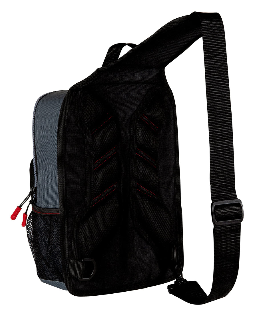 Plano 3600 Weekend Series Tackle Sling Pack, Gray with Red, Black, and White Accents, Includes 2 3600 Stowaway Organizer Boxes, Premium Tackle Storage