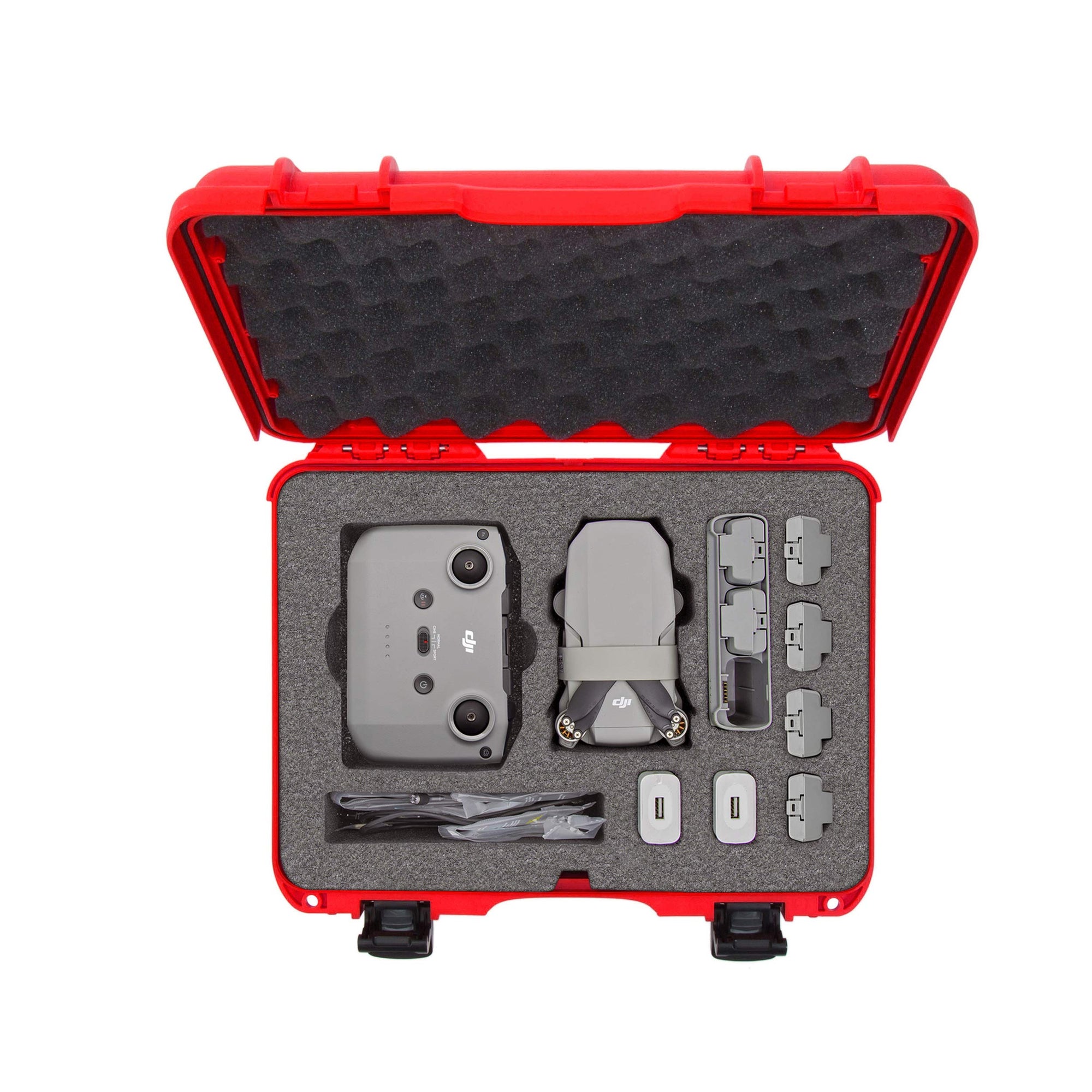 Waterproof Nanuk 910 Carry-on Hard Case with Foam Insert for DJI Mavic Mini 2 Fly More - Red