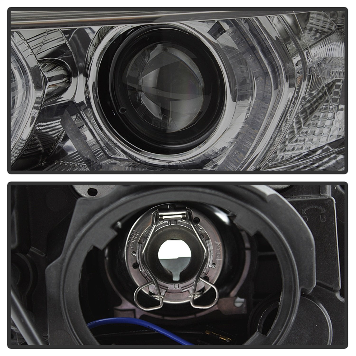 BMW F30 3 Series 2012-2014 Spyder 5084361 4DR Projector Headlights - LED DRL - Smoke