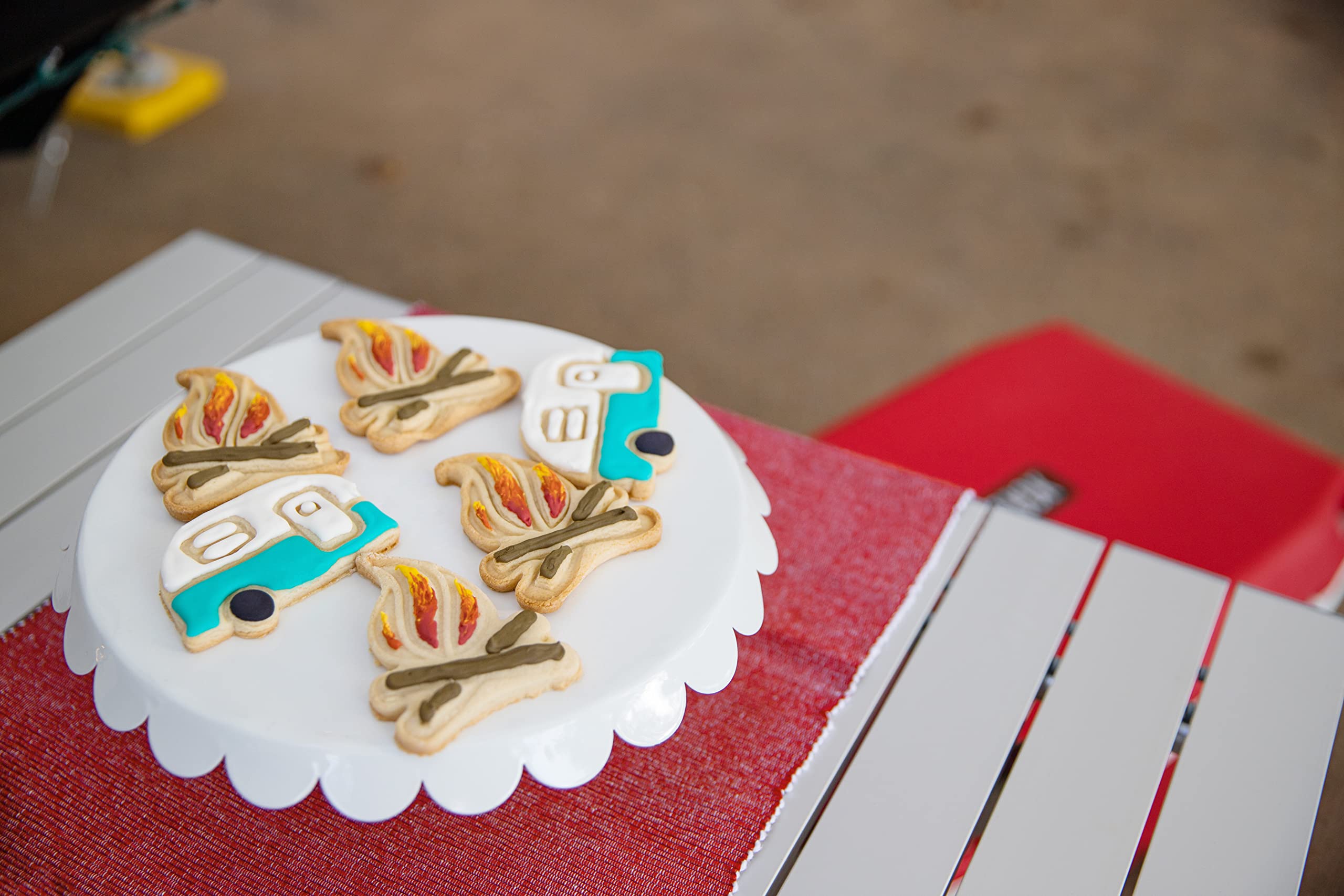 Camco Life is Better at The Campsite 53369 Cookie Cutters - Perfect for Making Decorative Cookies - Includes (1) Campfire and (1) RV Cookie Cutter, White