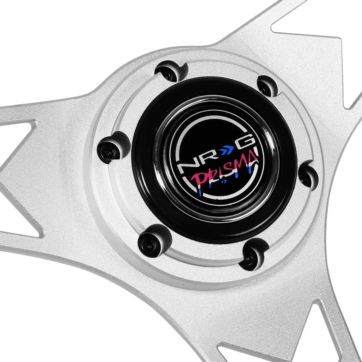 NRG Innovations All Aluminum NRG-RST-070-SL Steering Wheel 330mm - Arow Cutout- Ergonomic Grip- Anadized Silver