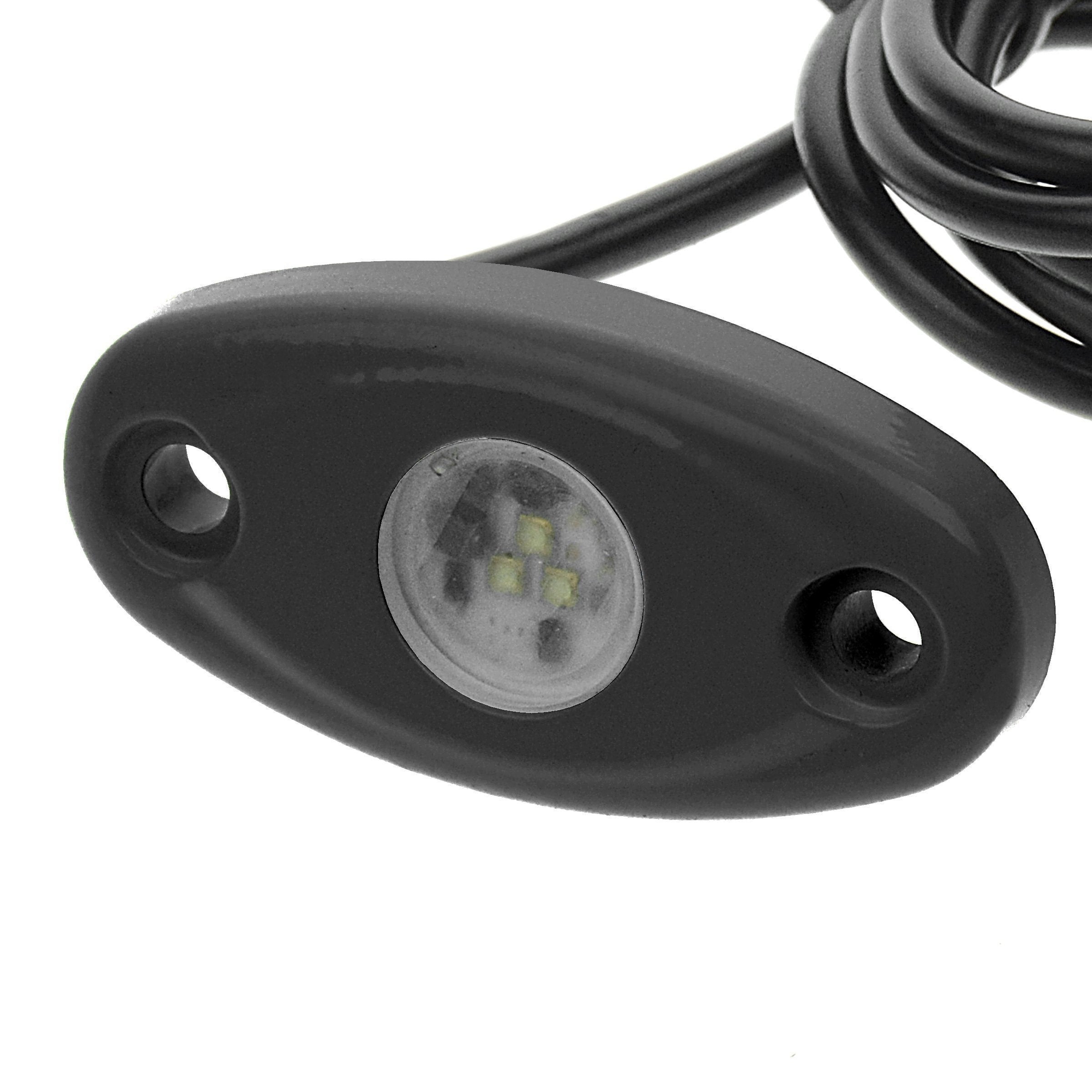 T-H Marine Oval High Intensity LED | Boat Courtesy/Rock Light for Overhead Deck Lighting or Trailer Lights | Black Housing - White LED