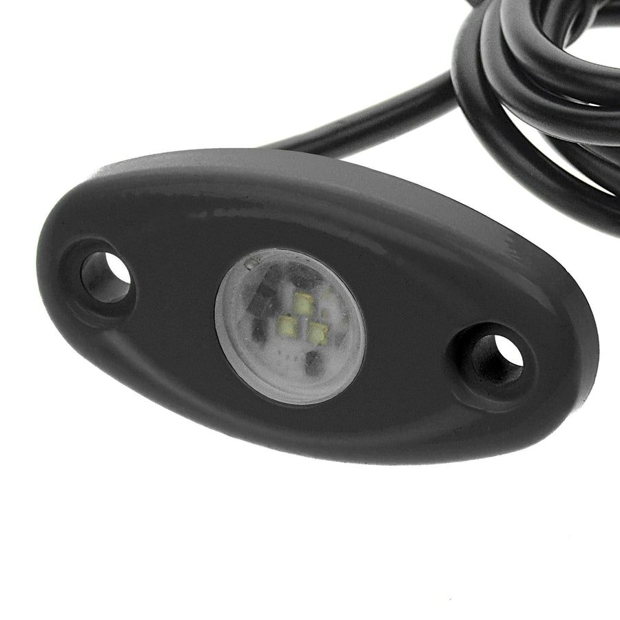 T-H Marine Oval High Intensity LED | Boat Courtesy/Rock Light for Overhead Deck Lighting or Trailer Lights | Black Housing - White LED