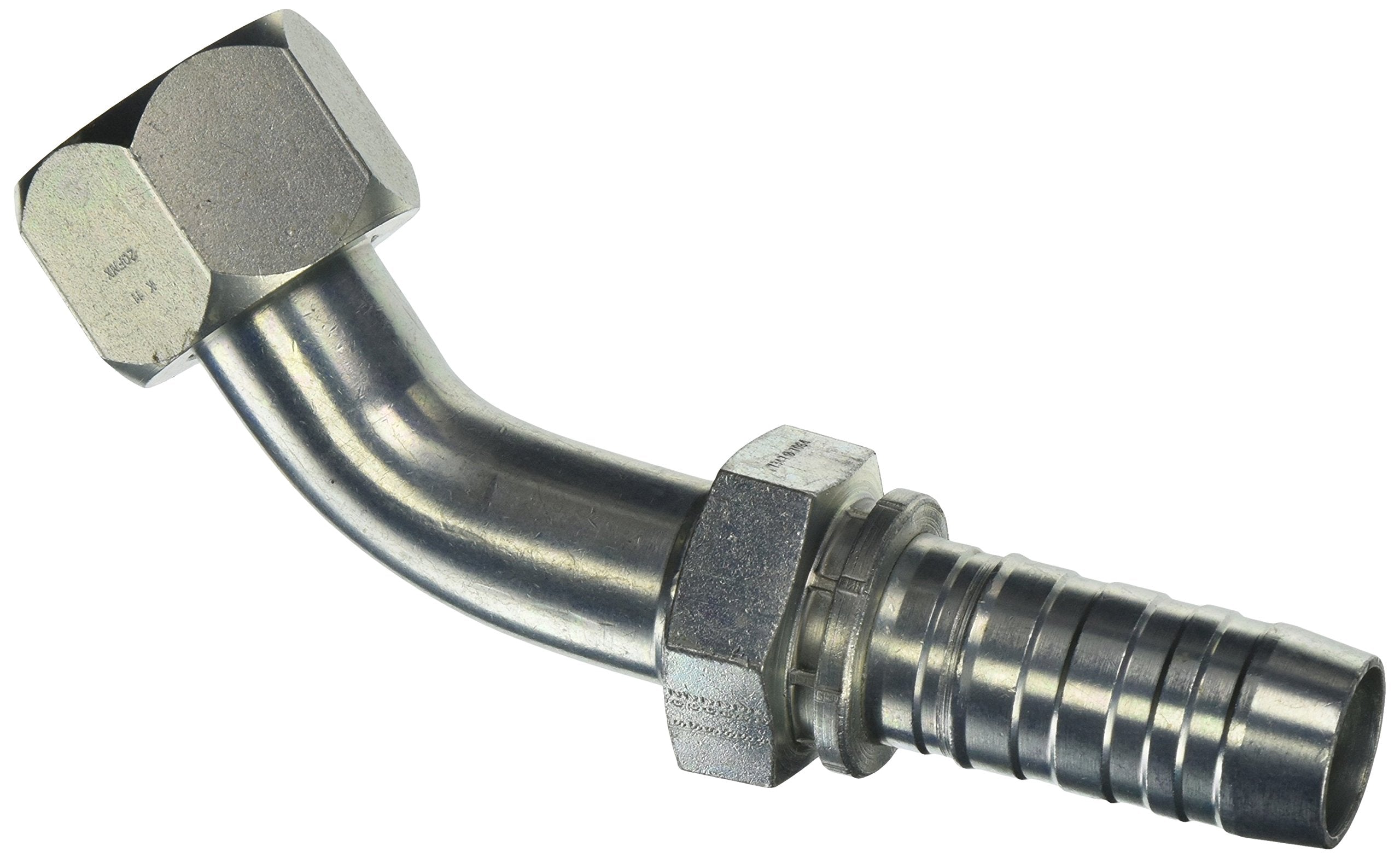 Gates GlobalSpiral Series 20GS-20FMX45-041 Couplings, Female MegaSeal Swivel, 45 Degree Bent Tube, 1-1/4" ID
