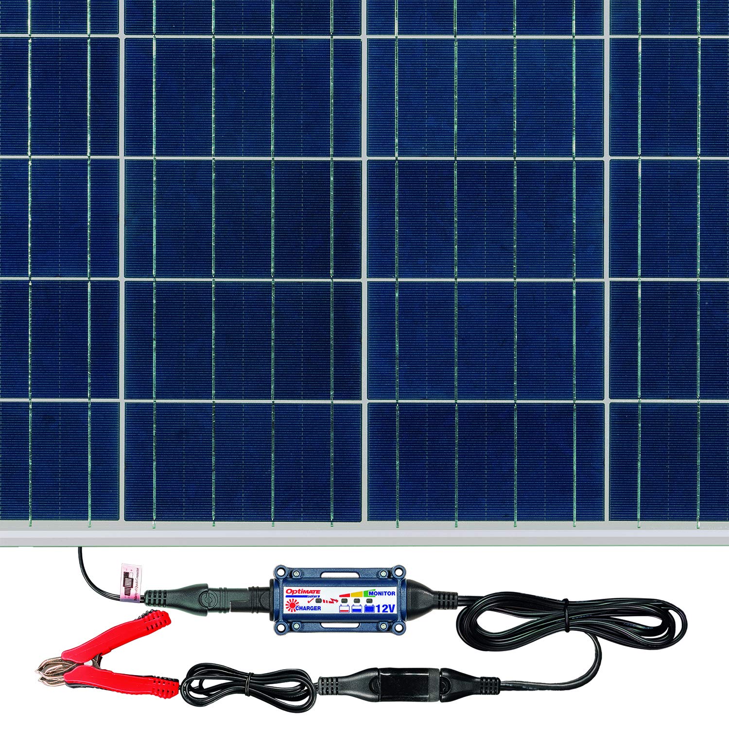 80W Solar Panel, OptiMATE SOLAR + TM-523-8, Solar Pulse Charger, Tester & Maintainer for 12V batteries, with 80W solar panel