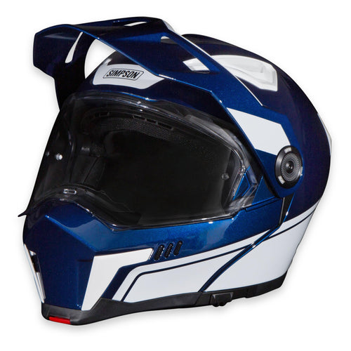 Simpson Bandit Journey Motorcycle Helmet - Blue/White - XS | Off Road Dirt Bike UTV Motocross ATV | Modular Full-Face Flip Up | Clear Pinlock Anti-Fog Visor Shield | DOT ECE Certified (JBDUWXS)