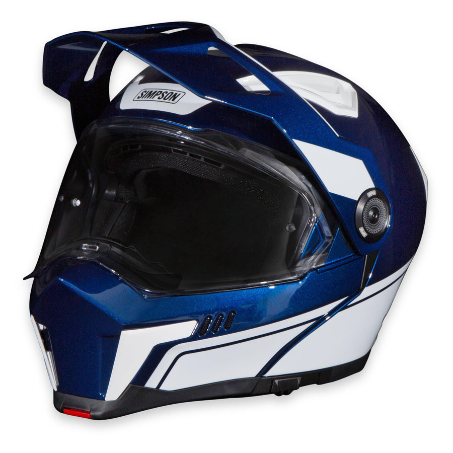 Simpson Bandit Journey Motorcycle Helmet - Blue/White - Medium | Off Road Dirt Bike UTV Motocross ATV | Modular Full-Face Flip Up | Clear Pinlock Anti-Fog Visor Shield | DOT ECE Certified (JBDUWMD)