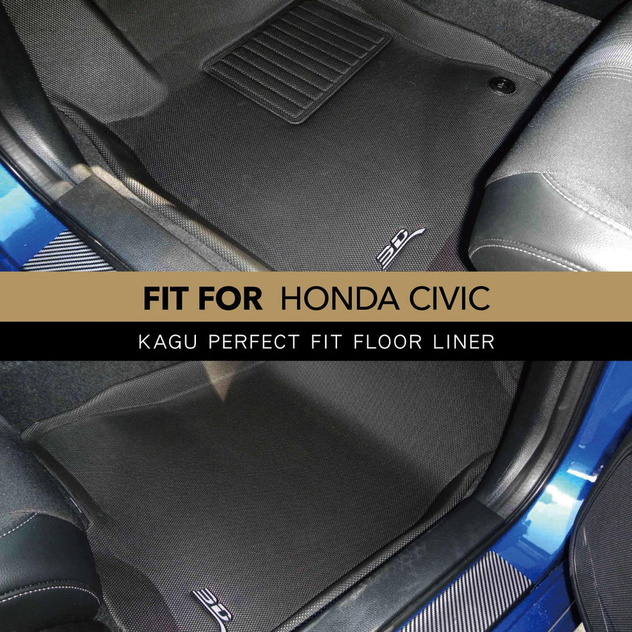 Custom Fit 3D MAXpider Kagu Floor Mat (Black) Compatible with Honda Civic 2022-2026 / Civic Type R 2023-2026 / Acura Integra 2023-2026 / Integra Type S 2024-2026 - Front Row