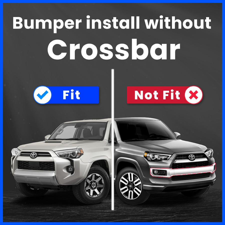 Tyger Auto Fury Bumper Center Guard + Light Bar Compatible with 2014-2024 Toyota 4Runner (Exclude Limited; Nightshade; TRD Sport) | Winch Plate | D-Ring | Textured Black | Rock Crawler | TG-BP7T32428
