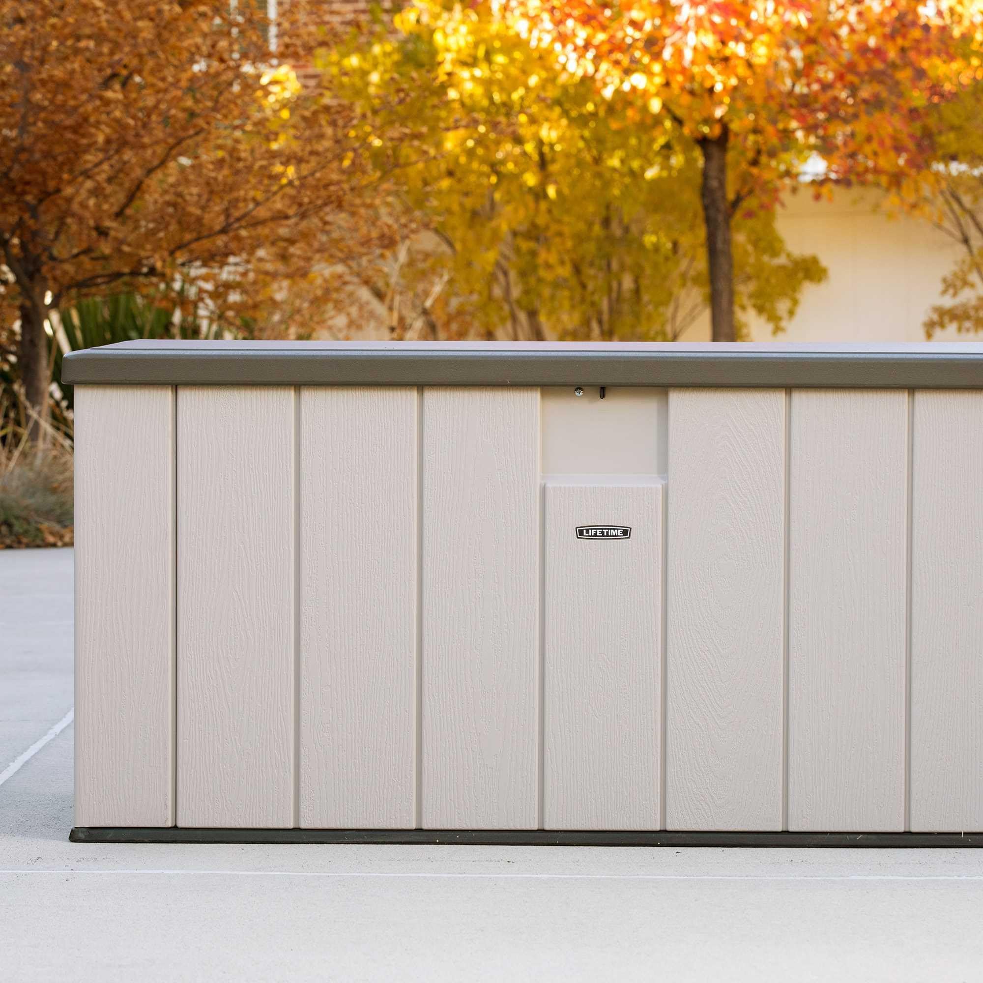 60254 LIFETIME Heavy-Duty Outdoor Storage Deck Box, 150 Gallon, Desert Sand/Brown