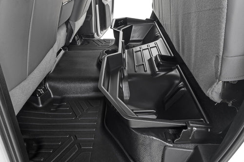 Rough Country Under Seat Storage for 2500 (2011-2024) Ram 1500 (2011-2018) Quad/Crew Cab - Durable, Anti-Skid Thermoplastic Underseat Organizer