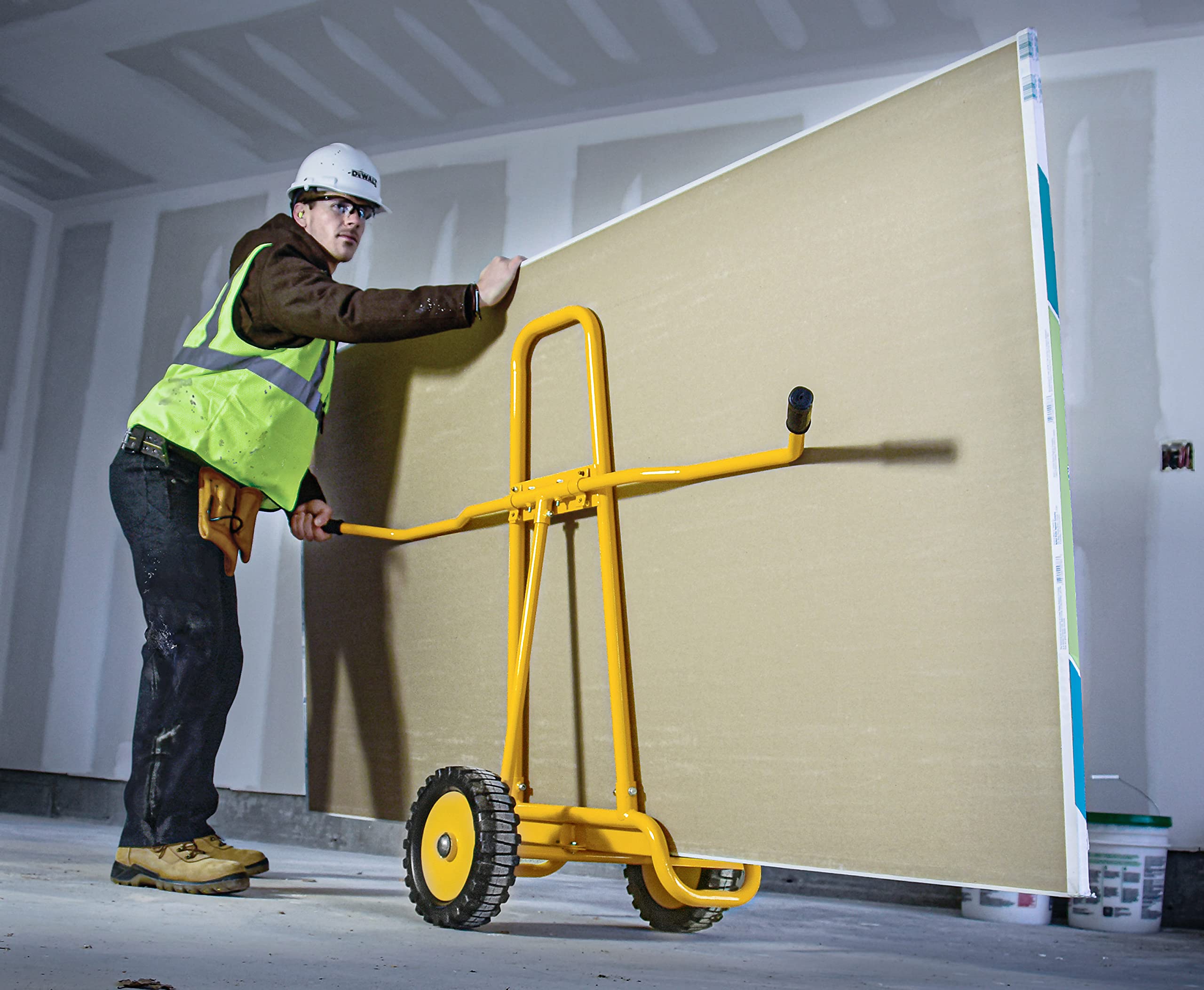 Dewalt Dolly Cart Panel Truck, 1,200-pound Weight Capacity, for Drywall, Plywood, Lumar, Sheetrock, and Doors, 7.25-inch Width Capacity, 12-inch No-Flat Wheels (DXWT-PS202)