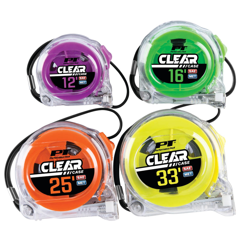 Clear Tape Measure Set Performance Tool W5039 (4 Pieces) for Accurate Measurements and Easy Readability