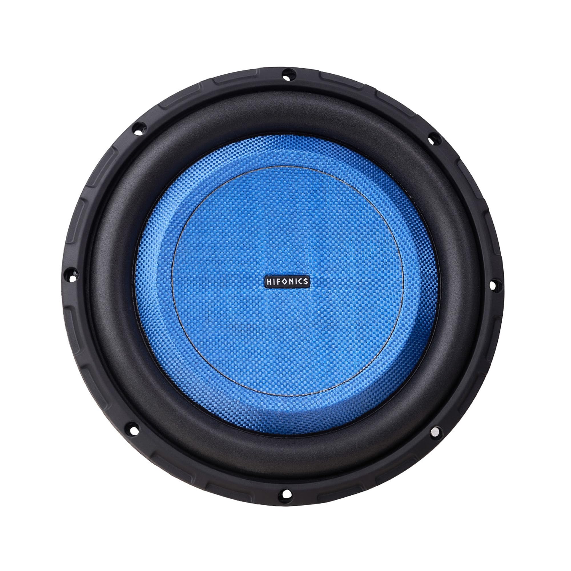 Hifonics 10 Inch Elite Shallow Mount Car Subwoofer, Dual 4 Ohm Voice Coil Speaker 600 Watt Peak Power Mobile Amplifier, Black/Blue