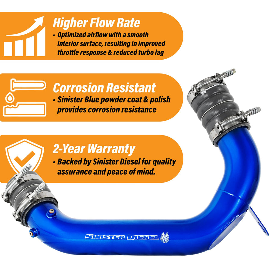 Intercooler Pipe Sinister Diesel for Ford Powerstroke 2008-2010 6.4L (Cold Side)