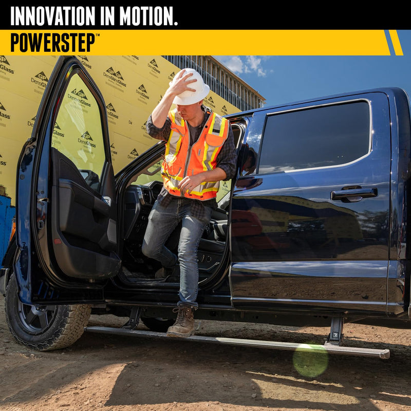 AMP Research PowerStep Plug-N-Play | Fits Ford Ranger 2024-2025 | 76363-01A | Rust Proof Aluminum Retractable Electric Steps with LED Step Lights