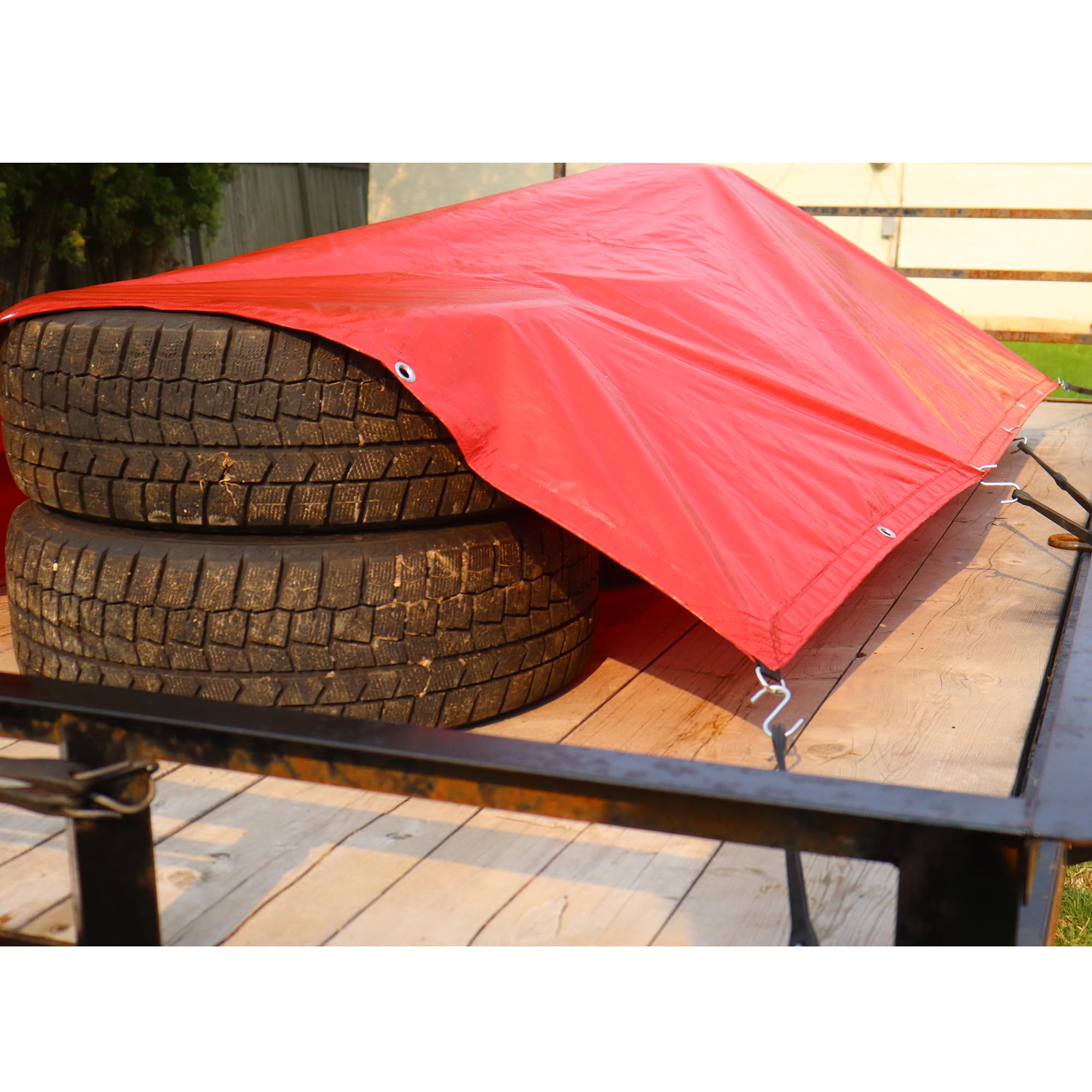 Gorilla Tough Tarp Heavy-Duty 12 ft x 20 ft Waterproof Polyethylene, 8 mil Thick, UV Treated with Reinforced Edges & Aluminum Grommets - Durable Outdoor Tarp for Camping, Gardening, Construction