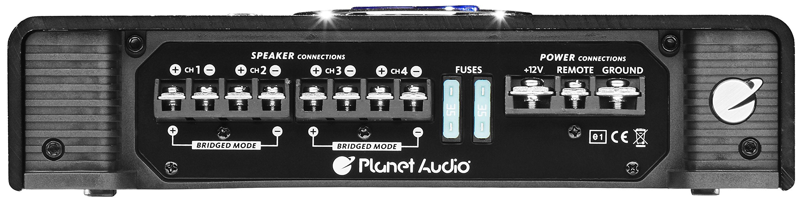 Planet Audio 4 Channel AC2400.4 Car Amplifier - 2400 High Output, 2 Ohm, High/Low Level Inputs, High/Low Pass Crossover, Hook Up to Subwoofer for Bass