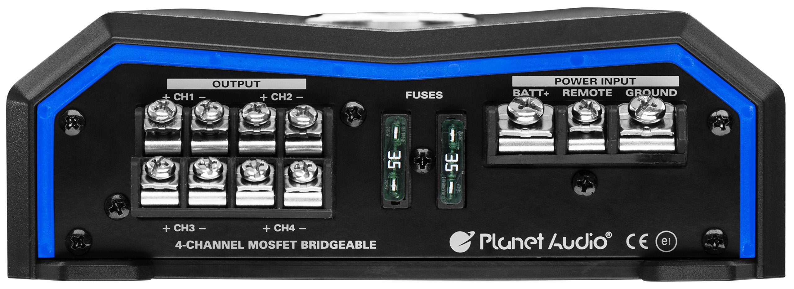Planet Audio 4 Channel PL2400.4 Car Amplifier - 2400 High Output, High/Low Level Inputs, High/Low Pass Crossover, Hook Up to Subwoofer for Bass