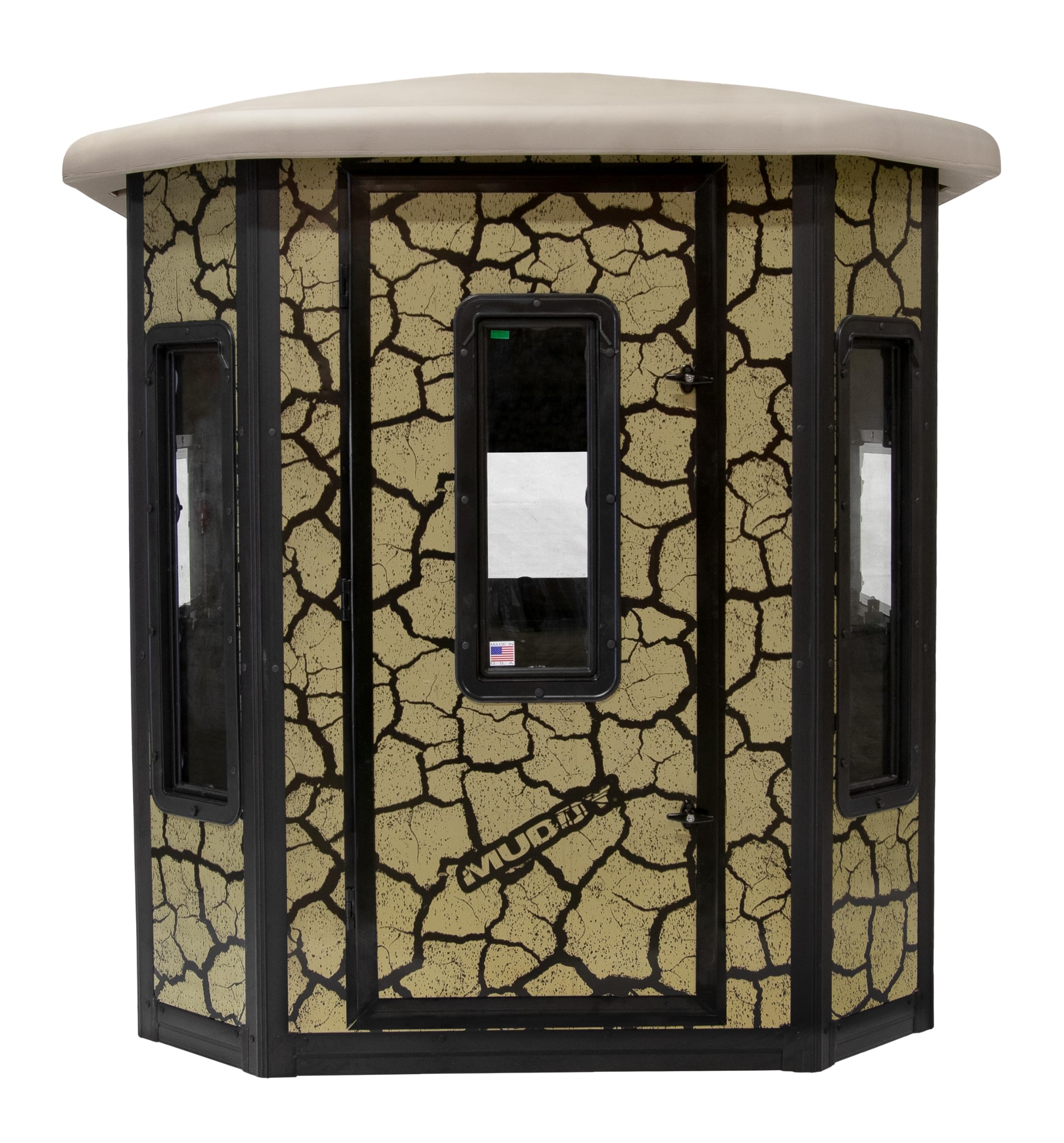 Bull XL Muddy Box Blind, Steel Wall Construction, Cracked Mud Camo