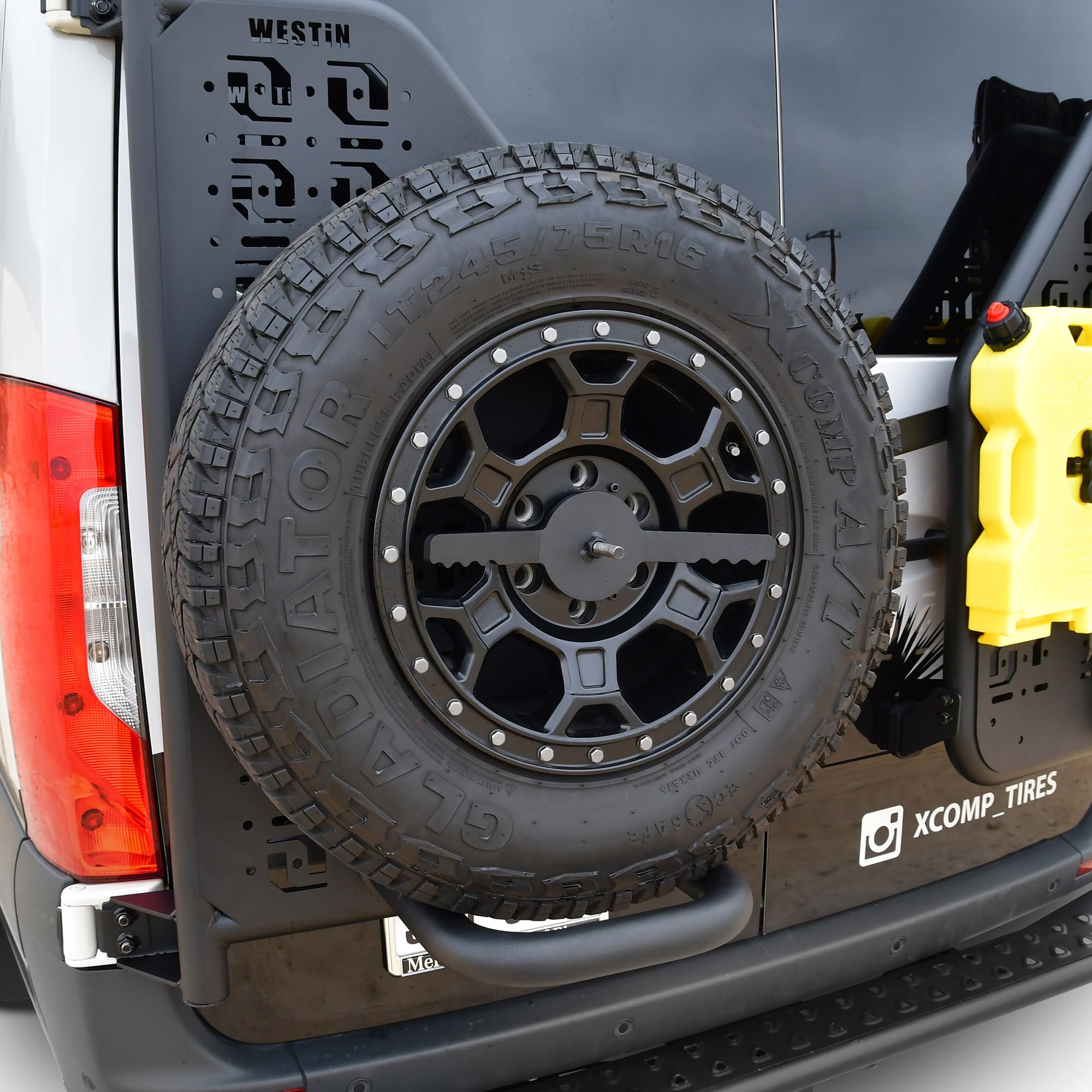 XTS Rear Bumper Tire Carrier Kit Westin fits 2019-2023 Sprinter 1500 2019-2026 Sprinter 2500 3500 3500XD 2019-2020 Sprinter 4500