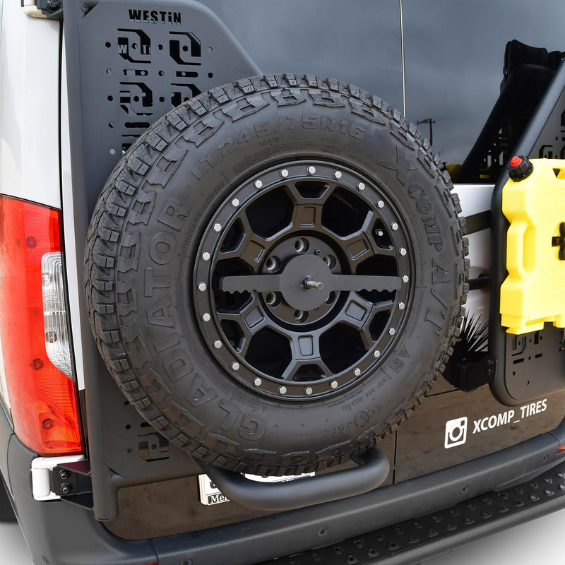 XTS Rear Bumper Tire Carrier Kit Westin fits 2019-2023 Sprinter 1500 2019-2026 Sprinter 2500 3500 3500XD 2019-2020 Sprinter 4500