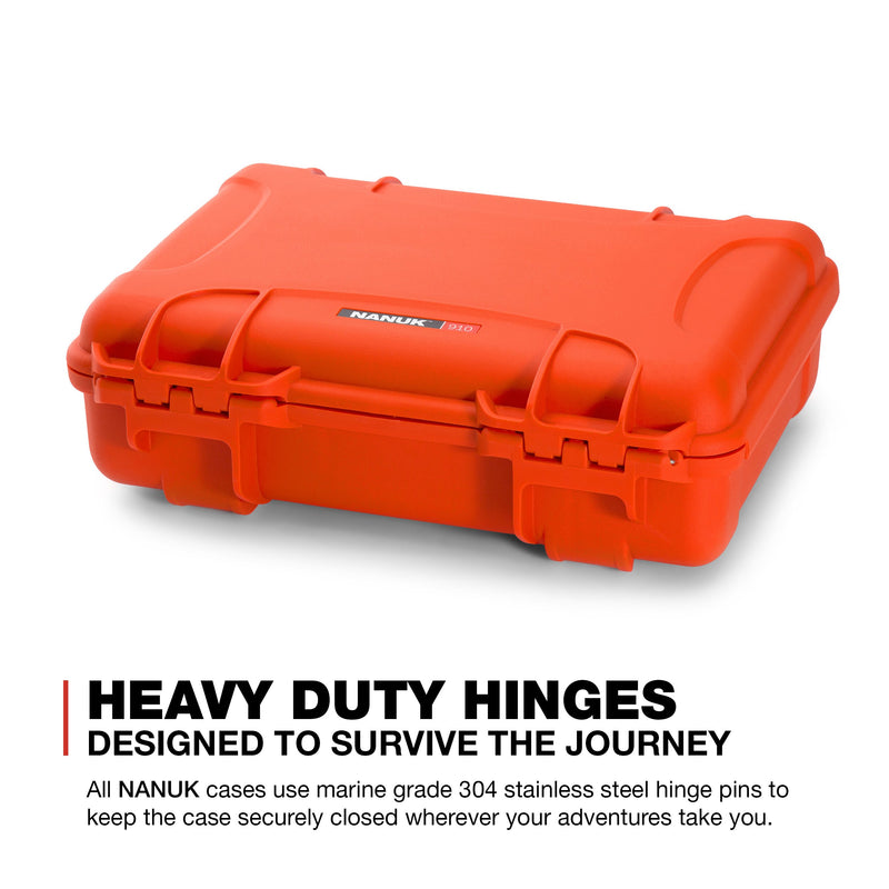 Waterproof Nanuk 910 Hard Case with Foam Insert for DJI Mavic Mini 2 Fly More - Orange